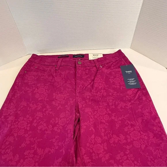 🆕 Women’s Charter Club Pink Fancy Skinny Ankle Pants – Size 12 🆕 - Picture 14 of 16
